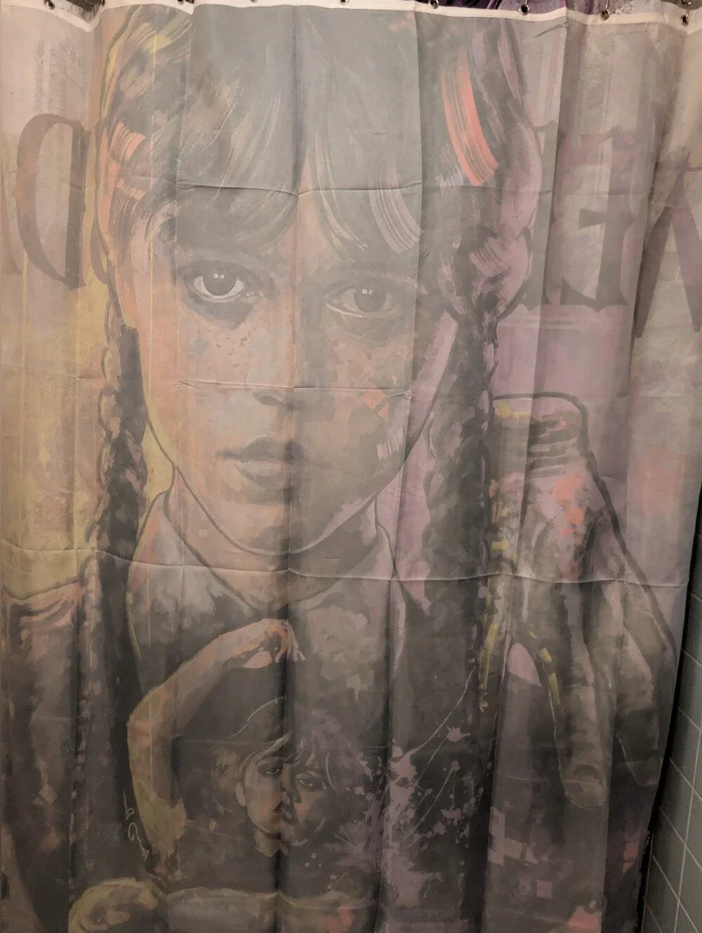 Wednesday Addams Jenna Ortega Netflix Shower Curtain Gothic Art 60x70